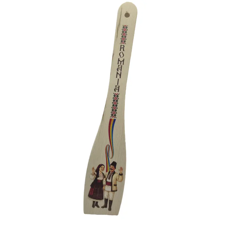 Spatula lemn, port popular romania, suvenir, 30 cm, model b
